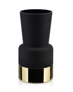 Wazon szklany SERENITE ⌀12,5x25 cm czarny mat/złoty MONDEX