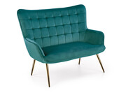 Sofa CASTEL 2 XL VELVET ciemno zielona HALMAR
