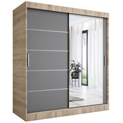 Szafa przesuwna MODUO COMFORT 2 180 dąb sonoma/antracyt z lustrem MKPOL