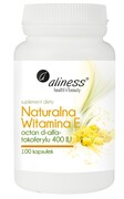 Witamina E 400 IU naturalna 100 kapsułek Witamina E 400 IU naturalna 100 kapsułek Aliness - witamina młodości, płodności, zdrowie Aliness