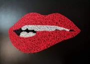 Obraz czerwone, sensualne Usta - technika string art 80cm/60cm Techonic
