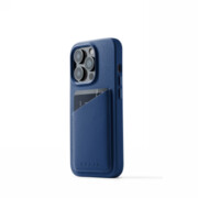 Mujjo Full Leather Wallet Case - etui skórzane do iPhone 14 Pro (monaco blue) Troubadour Goods Limited