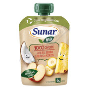 Sunar Kapsička 6m+ jabl.ban.ananas kokos BIO 100g _HRO-E