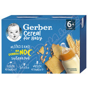 Gerber Cereal Ml.s kaší dobr.noc sušen.2x200ml 6m+