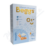 Beggs Mléčná 3zrnná kaše se sušenkami 200g 6m+