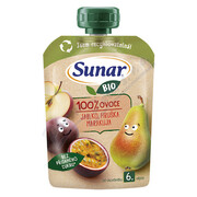 Sunar Kapsička 6m+ jablko hruška marakuja BIO 100g _HRO-E
