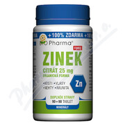 Zinek citrát Forte 25mg tbl.90+90 Bio-Pharma _BPR-CZ