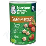 Gerber Pšeničné křupky jahoda BIO 35g 8m+ _NSL-P