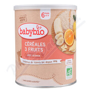 BABYBIO nemléč.cereál.kaše 3 druhy ovoce 6m+ 220g