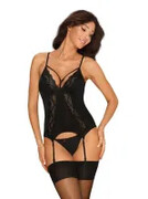 Gorset i stringi Diyosa czarny Obsessive