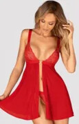 Babydoll i stringi Elianes czerwona Obsessive