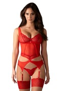 Gorset i stringi Cupide Desir czerwony Obsessive