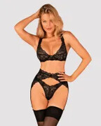 Komplet 3-częściowy Donna Dream czarny Obsessive