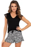 Piżama Zebra 1/2 czarna Donna