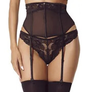 Pas do pończoch Serena Love czarny Obsessive