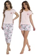 Piżama damska Dreaming 665/311 3-częściowa różowa Cornette