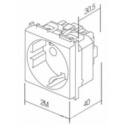 Gniazdo modułowe do puszki podłogowej 2P+Z 16A 230V schuko 2 moduły czarny-mat VM10SB-U TEM do PD12 9267 / 9456 XBS VM10SB-U