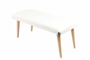 Ławeczka Pufa Tapicerowana Siedzisko Gładkie Ekoskóra Biały LPG-10 Rozmiary od 50 cm do 120 cm Emra Wood Design