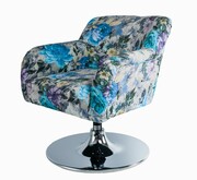 Fotel Obrotowy Kwiaty Podstawa Chromowa Emra Wood Design