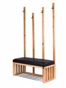 Ławka Szafka Pufa Tapicerowana Siedzisko Gładkie Ekoskóra Czarny Wieszak LGS-67 Rozmiary od 50 cm do 200 cm Emra Wood Design