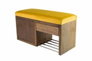 Ławka Szafka Pufa Tapicerowana Siedzisko Gładkie Cytrynowa Żółcień LGS-7 Rozmiary od 50 cm do 200 cm Emra Wood Design