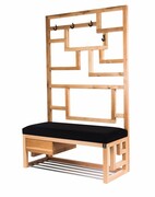 Ławka Szafka Pufa Tapicerowana Siedzisko Gładkie Czarny Wieszak LGS-66 Rozmiary od 50 cm do 200 cm Emra Wood Design