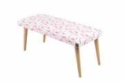Ławeczka Pufa Tapicerowana Siedzisko Gładkie Flamingi LPG-10 Rozmiary od 50 cm do 120 cm Emra Wood Design