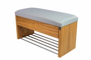 Ławka Szafka Pufa Tapicerowana Siedzisko Gładkie Ekoskóra Popiel LGS-3 Rozmiary od 50 cm do 200 cm Emra Wood Design