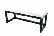 Ławka Pufa Tapicerowana Siedzisko Gładkie Ekoskóra Biały LPG-2 Rozmiary od 50 cm do 200 cm Emra Wood Design