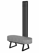 Ławka Do Przedpokoju Z Wieszakiem Metalowa Siedzisko Tapicerowane Stal LMW-6 Emra Wood Design