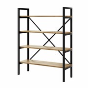 REGAŁ NA KSIĄŻKI METALOWY DREWNO LITE DĄB JESION OLCHA RNK-9 Emra Wood Design