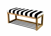 Ławeczka Pufa Tapicerowana Siedzisko Gładkie Pasy Dębowa Loft LPG-4 Rozmiary od 50 cm do 200 cm Emra Wood Design