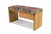 Ławka Szafka Pufa Tapicerowana Siedzisko Gładkie Hexagony Mandala LGS-2 Rozmiary od 50 cm do 200 cm Emra Wood Design