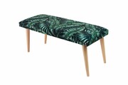 Ławeczka Pufa Tapicerowana Siedzisko Gładkie Liście Tropikalne LPG-10 Rozmiary od 50 cm do 120 cm Emra Wood Design