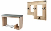 Zestaw Ławka Na Buty RBS-21 + Wieszak Ścienny WDC-19 Emra Wood Design