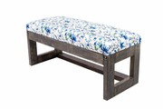 Ławka Pufa Tapicerowana Siedzisko Gładkie Kwiaty Malowane LPG-16 Rozmiary od 50 cm do 200 cm Emra Wood Design