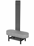 Ławka Do Przedpokoju Z Wieszakiem Metalowa Siedzisko Tapicerowane Stal LMW-12 Emra Wood Design