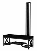 Ławka Do Przedpokoju Z Wieszakiem Metalowa Siedzisko Czarny Tapicerowane Stal LMW-16 Emra Wood Design