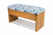 Ławka Szafka Pufa Tapicerowana Siedzisko Gładkie Kwiaty Malowane LGS-3 Rozmiary od 50 cm do 200 cm Emra Wood Design
