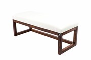 Ławka Pufa Tapicerowana Siedzisko Gładkie Ekoskóra Biały LPG-2 Rozmiary od 50 cm do 200 cm Emra Wood Design