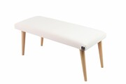 Ławeczka Pufa Tapicerowana Siedzisko Gładkie Ekoskóra Ecru LPG-10 Rozmiary od 50 cm do 120 cm Emra Wood Design