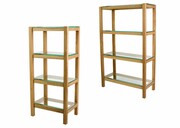 ZESTAW 2w1 REGAŁ NA KSIĄŻKI DREWNO LITE DĄB JESION OLCHA RNK-16 Emra Wood Design