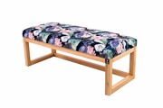 Ławka Pufa Tapicerowana Siedzisko Gładkie Akwarela Kwiaty Ptaki LPG-2 Rozmiary od 50 cm do 200 cm Emra Wood Design