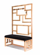 Ławka Szafka Pufa Tapicerowana Siedzisko Gładkie Czarny Wieszak LGS-74 Rozmiary od 50 cm do 200 cm Emra Wood Design