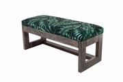 Ławka Pufa Tapicerowana Siedzisko Gładkie Liście Tropikalne LPG-16 Rozmiary od 50 cm do 200 cm Emra Wood Design