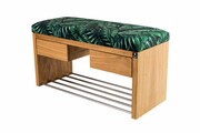Ławka Szafka Pufa Tapicerowana Siedzisko Gładkie Liście Tropikalne LGS-4 Rozmiary od 50 cm do 200 cm Emra Wood Design