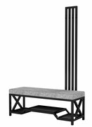 Ławka Do Przedpokoju Z Wieszakiem Metalowa Siedzisko Szary Tapicerowane Stal LMW-16 Emra Wood Design
