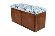 Ławka Szafka Pufa Tapicerowana Siedzisko Gładkie Kwiaty Malowane LGS-6 Rozmiary od 50 cm do 200 cm Emra Wood Design