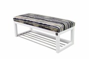 Ławeczka Pufa Tapicerowana Siedzisko Gładkie LPG-4 Malowane Paski Rozmiary od 50 cm do 200 cm Emra Wood Design