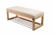 Ławka Pufa Tapicerowana Siedzisko Gładkie Beż LPG-4 Rozmiary od 50 cm do 200 cm Emra Wood Design